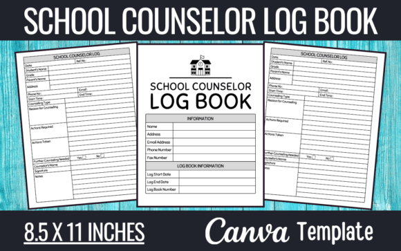 Efficient School Counselor Log Canva Template