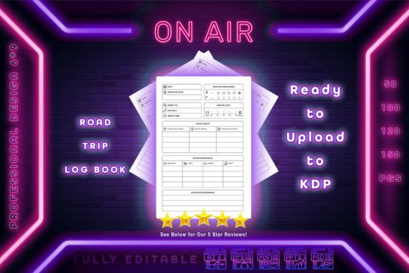 Ultimate Road Trip Log Book Interior KDP