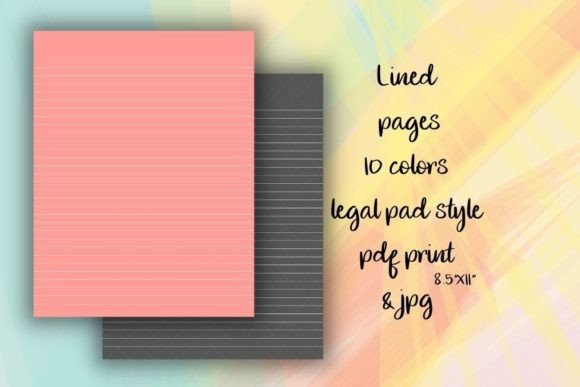Vibrant Lined Notebook Pages in 10 Colors